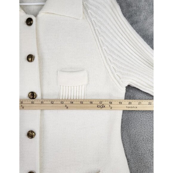 Montgomery Ward Cardigan Womens Size 38 White Knit Button Down Vintage Sweater - Picture 3 of 9